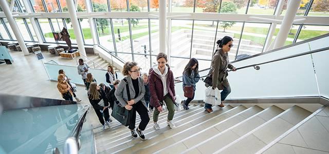 prospective students touring GVSU at Laker Open House